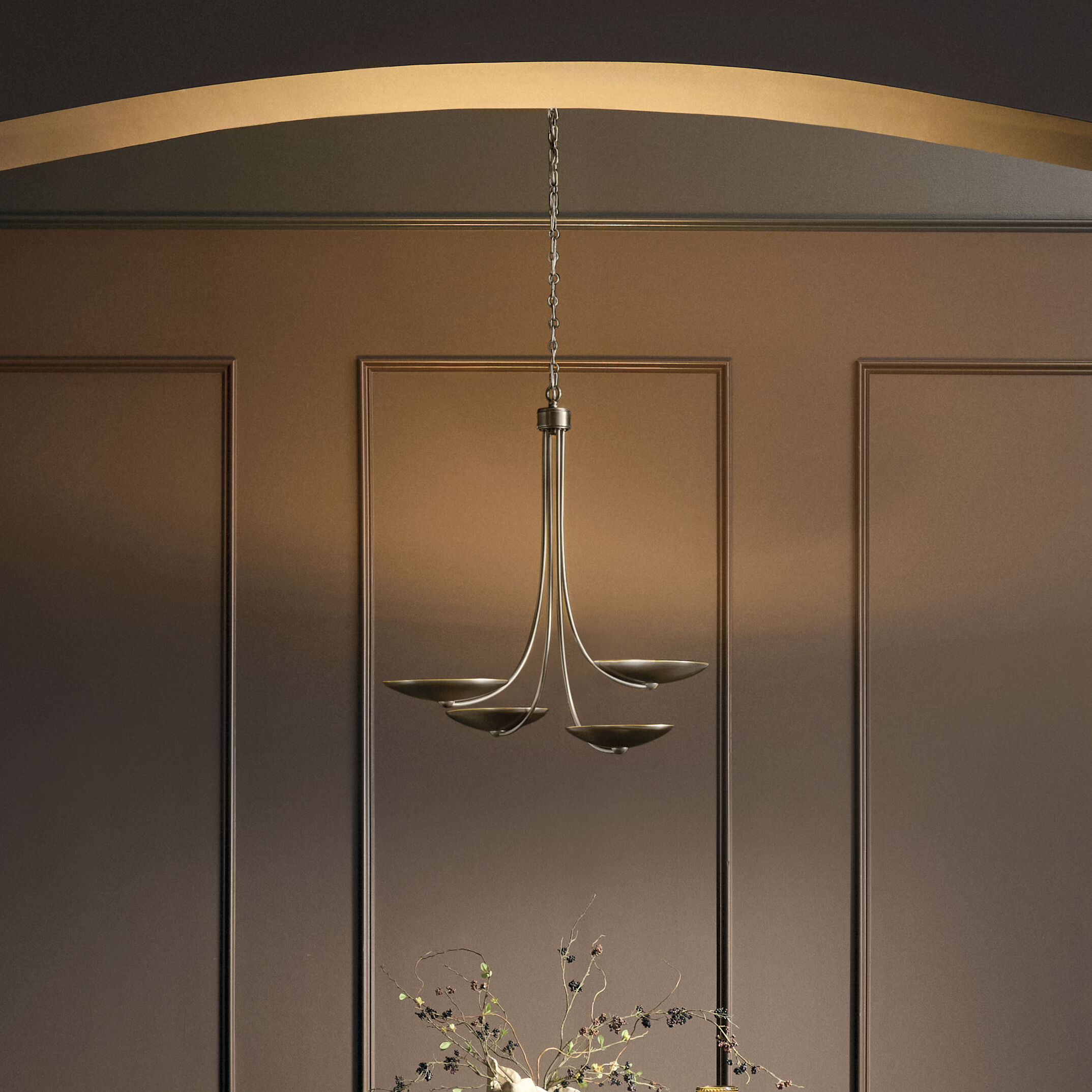 Palmela 4 Light Lacquered Bronze Chandelier Ceiling Light